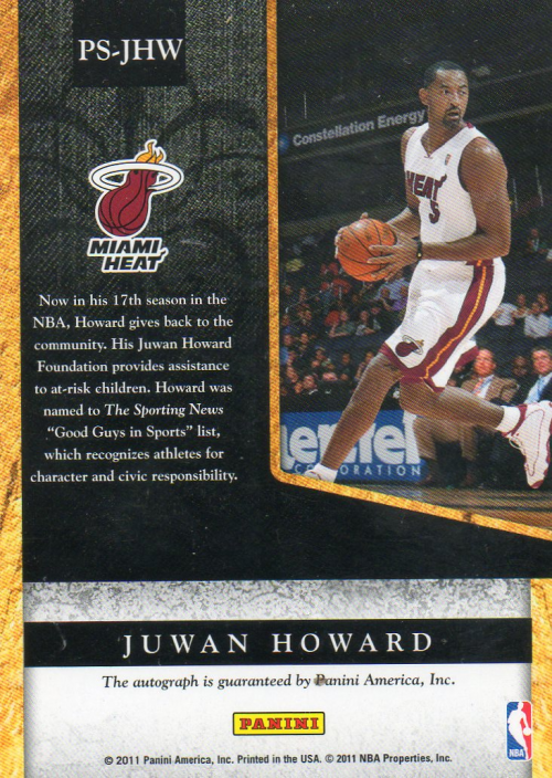 2012-13 Totally Certified Private Signings #16 Juwan Howard back image