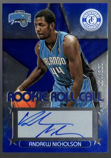 2012-13 Totally Certified Rookie Roll Call Autographs Blue #44 Andrew Nicholson/129