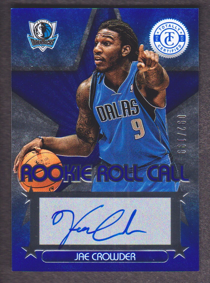 2012-13 Totally Certified Rookie Roll Call Autographs Blue #75 Jae Crowder/199
