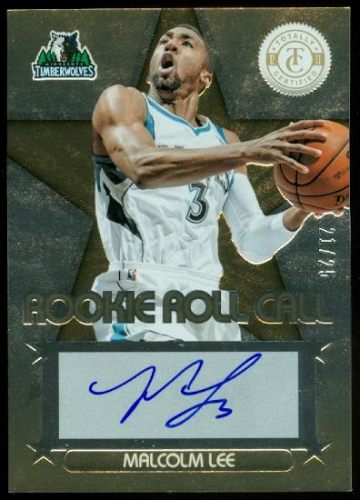 2012-13 Totally Certified Rookie Roll Call Autographs Gold #65 Malcolm Lee/25
