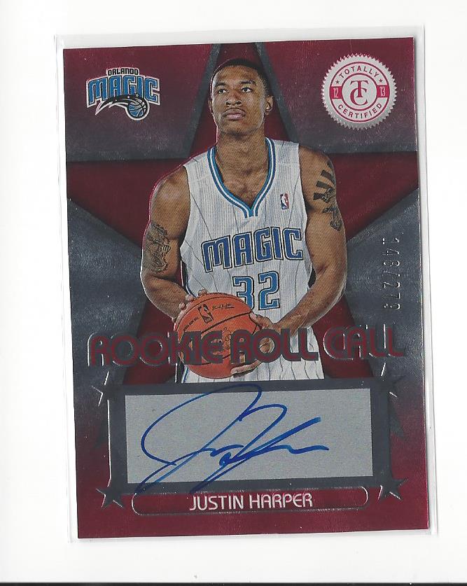 2012-13 Totally Certified Rookie Roll Call Autographs Red #100 Justin Harper/279