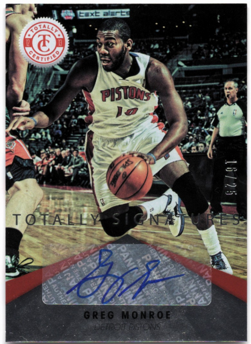 2012-13 Totally Certified Red Autographs #60 Greg Monroe