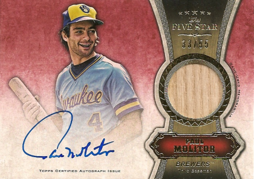 2012 Topps Five Star Relic Autographs Gold #PM Paul Molitor/55