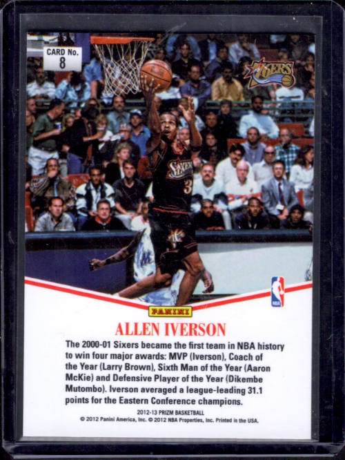 2012-13 Panini Prizm Most Valuable Players Prizms Green #8 Allen Iverson back image