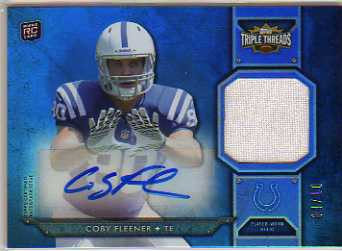 2012 Topps Triple Threads Rookies Autographed Relics Sapphire #TTRAR11 Coby Fleener