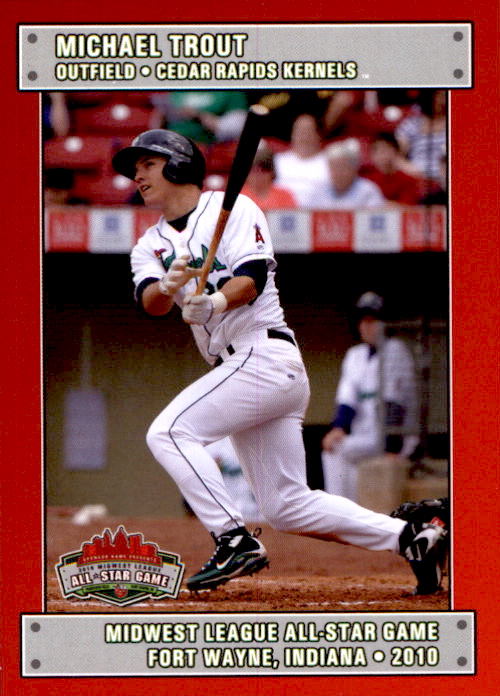 2010 Midwest League All-Stars Western Division Grandstand #33 Mike Trout