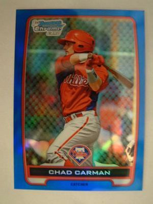 2012 Bowman Chrome Draft Draft Picks Blue Refractors #BDPP144 Chad Carman