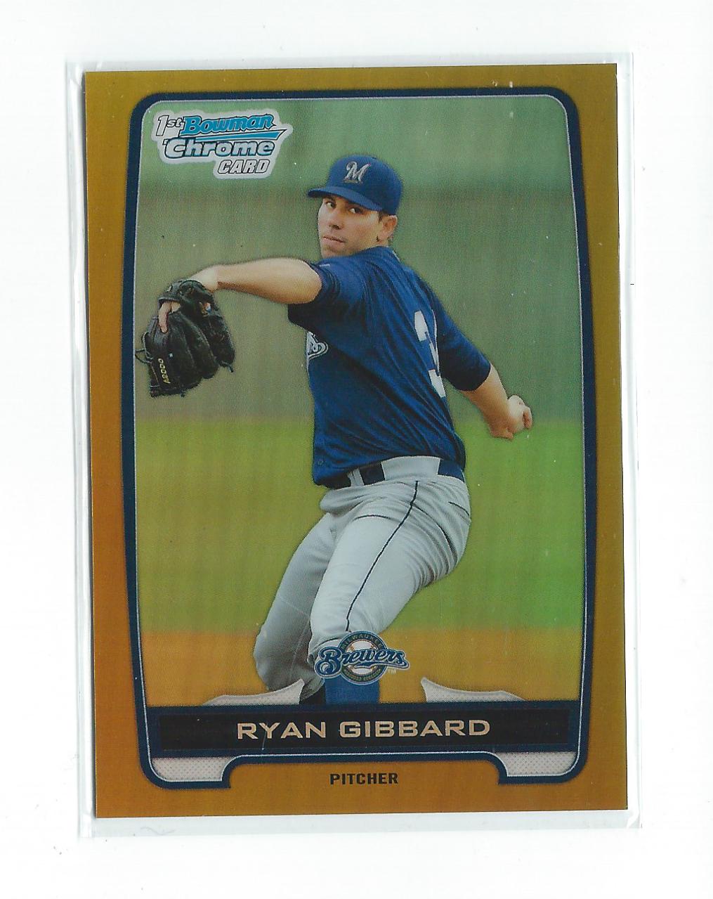 2012 Bowman Chrome Draft Draft Picks Gold Refractors #BDPP105 Ryan Gibbard