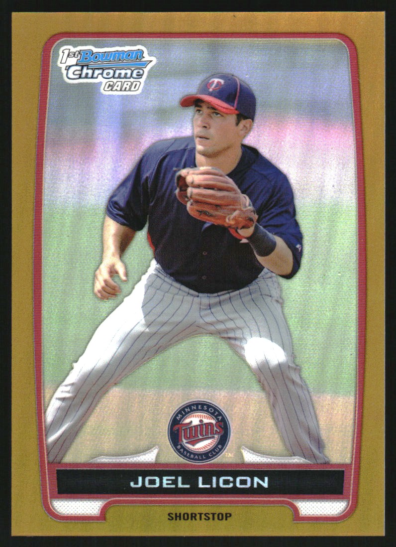 2012 Bowman Chrome Draft Draft Picks Gold Refractors #BDPP145 Joel Licon