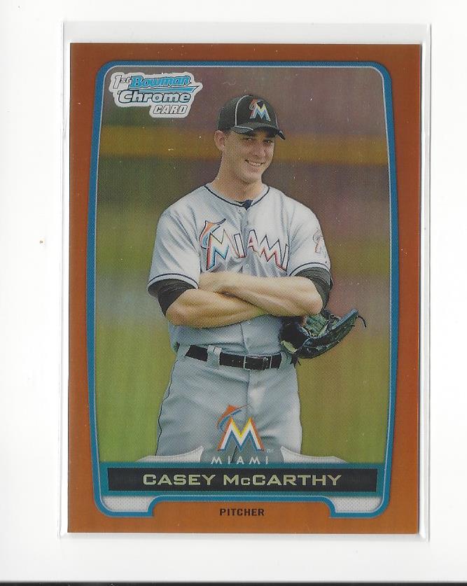 2012 Bowman Chrome Draft Draft Picks Orange Refractors #BDPP149 Casey McCarthy
