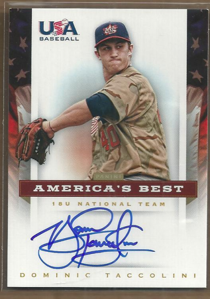 2012 USA Baseball 18U National Team America's Best Signatures #18 Dominic Taccolini
