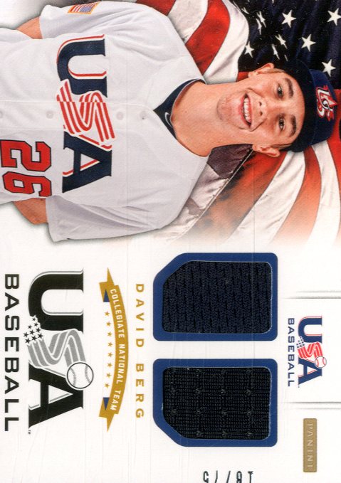 2012 USA Baseball Collegiate National Team Dual Jerseys #1 David Berg