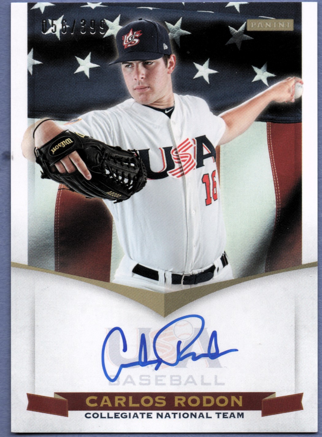2012 USA Baseball Collegiate National Team Signatures #18 Carlos Rodon