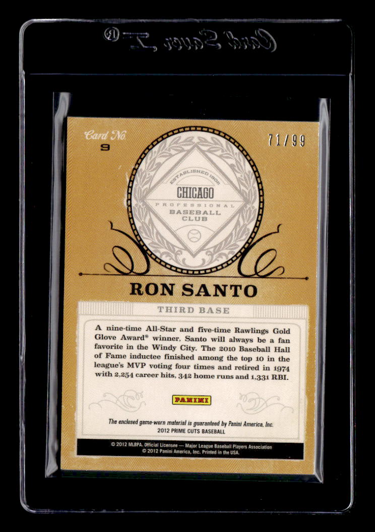 2012 Prime Cuts Hats Off #9 Ron Santo/99 back image