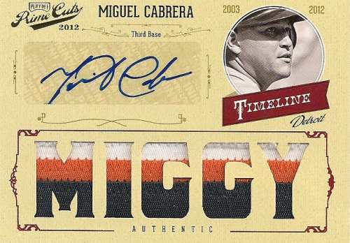 2012 Prime Cuts Timeline Materials Prime Custom Nicknames Signatures #36 Miguel Cabrera/5