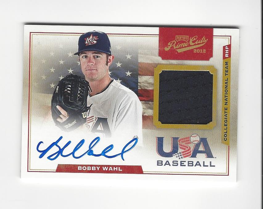 2012 Prime Cuts USA Baseball Collegiate National Team Game Jersey Signatures #21 Bobby Wahl/199
