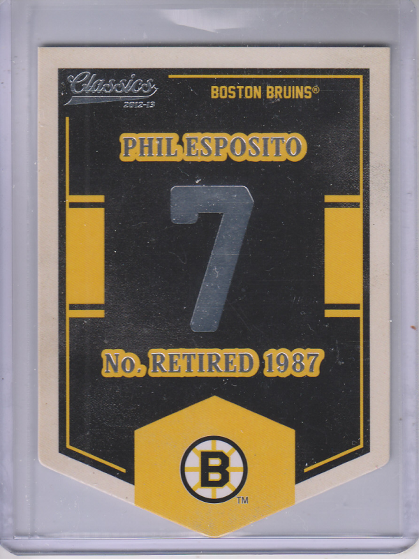 2012-13 Classics Signatures Banner Numbers #13 Phil Esposito