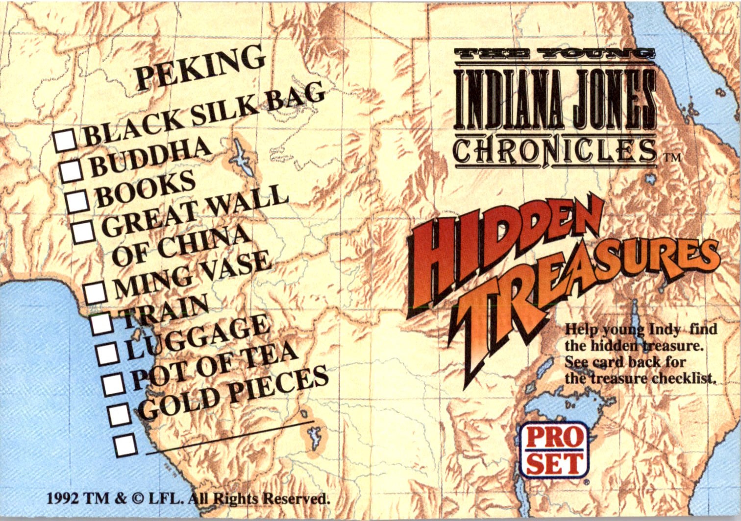 1992 Pro Set The Young Indiana Jones Chronicles Hidden Treasures #7 Peking back image