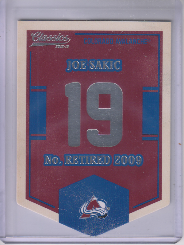 2012-13 Classics Signatures Banner Numbers #27 Joe Sakic