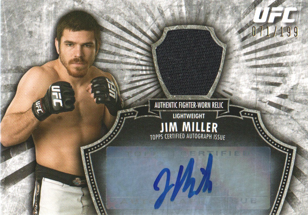 2012 Topps UFC Bloodlines Fighter Relics Autographs #FARJM Jim Miller/199