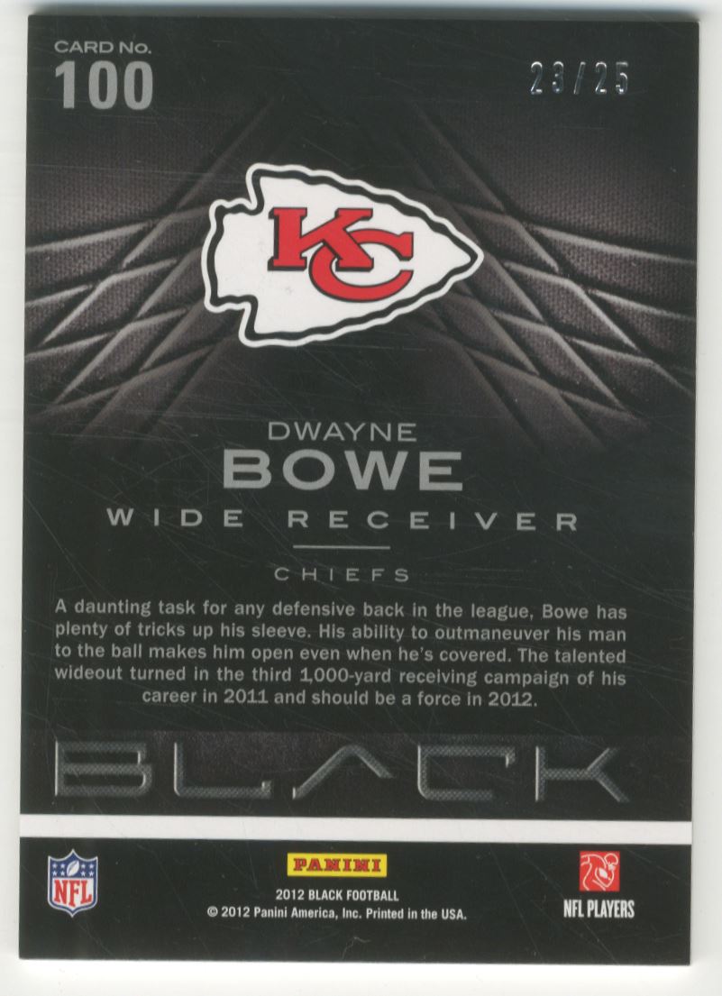2012 Panini Black Platinum #100 Dwayne Bowe