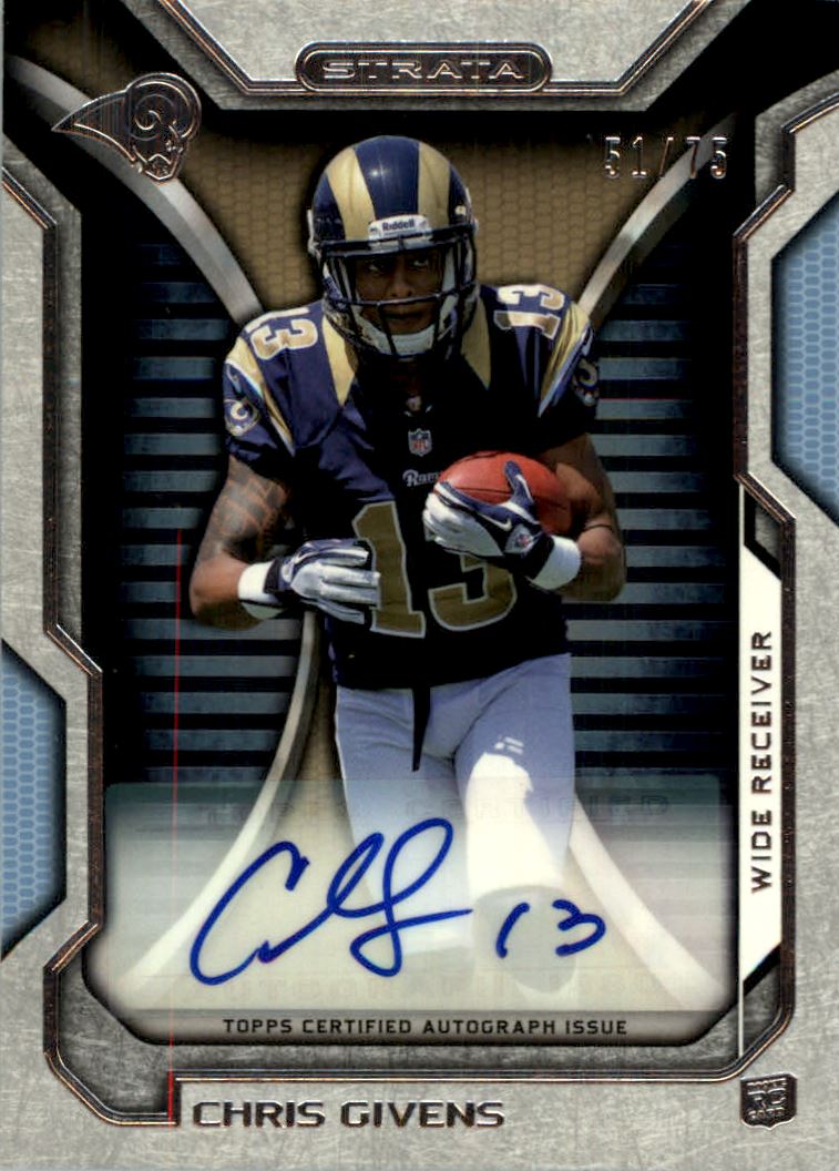 2012 Topps Strata Rookie Autographs Blue #RACGI Chris Givens