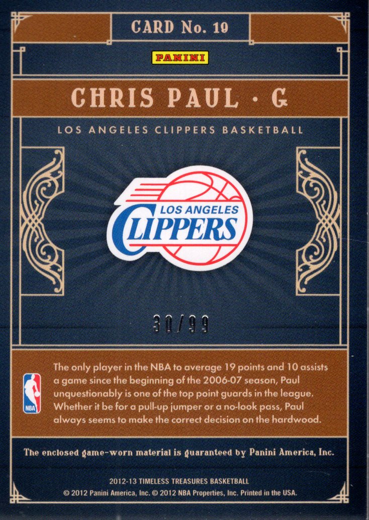 2012-13 Timeless Treasures Basketball Card Pick (Inserts)