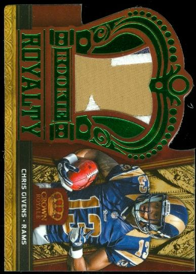 2012 Crown Royale Rookie Royalty Materials Green Prime #8 Chris Givens
