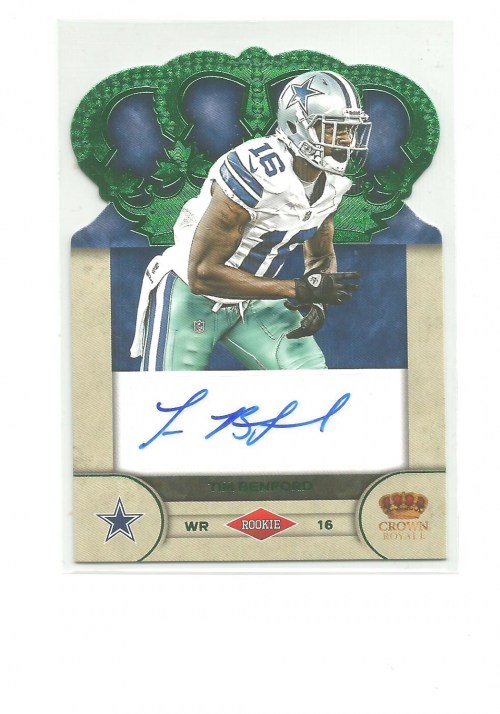 2012 Crown Royale Rookie Signatures Green #97 Tim Benford/49