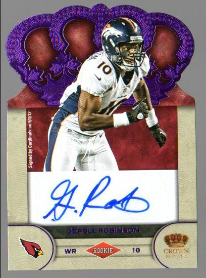 2012 Crown Royale Rookie Signatures Purple #39 Gerell Robinson/25