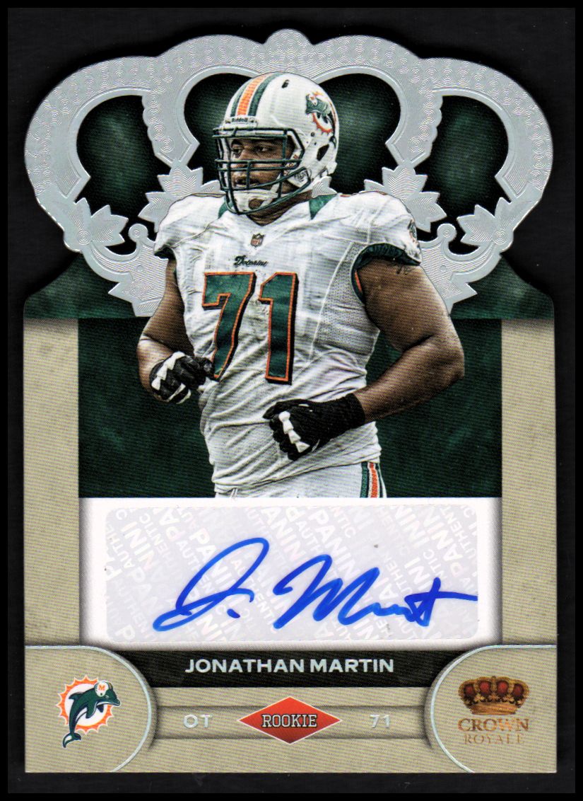 2012 Crown Royale Rookie Signatures Silver Holofoil #48 Jonathan Martin/149