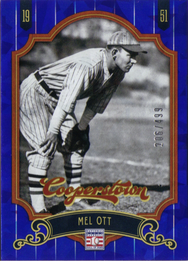 2012 Panini Cooperstown Crystal Collection Blue #50 Mel Ott