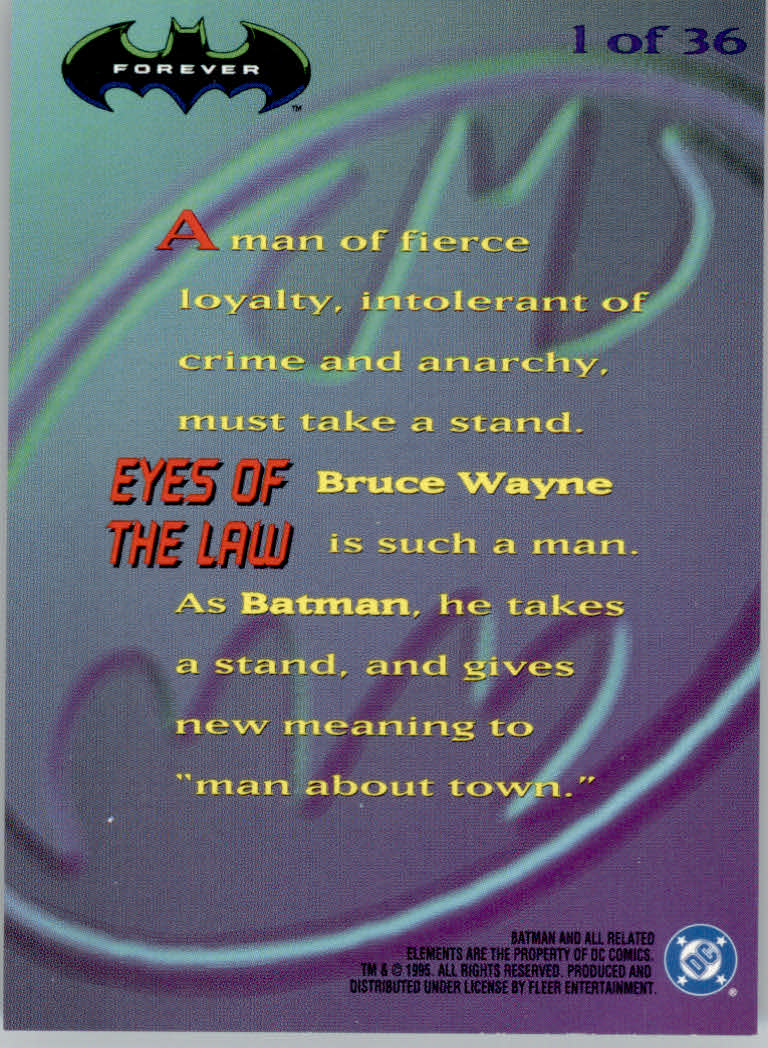 Batman Forever (1995 Fleer Ultra) "Insert" Cards - Picture 25 of 93