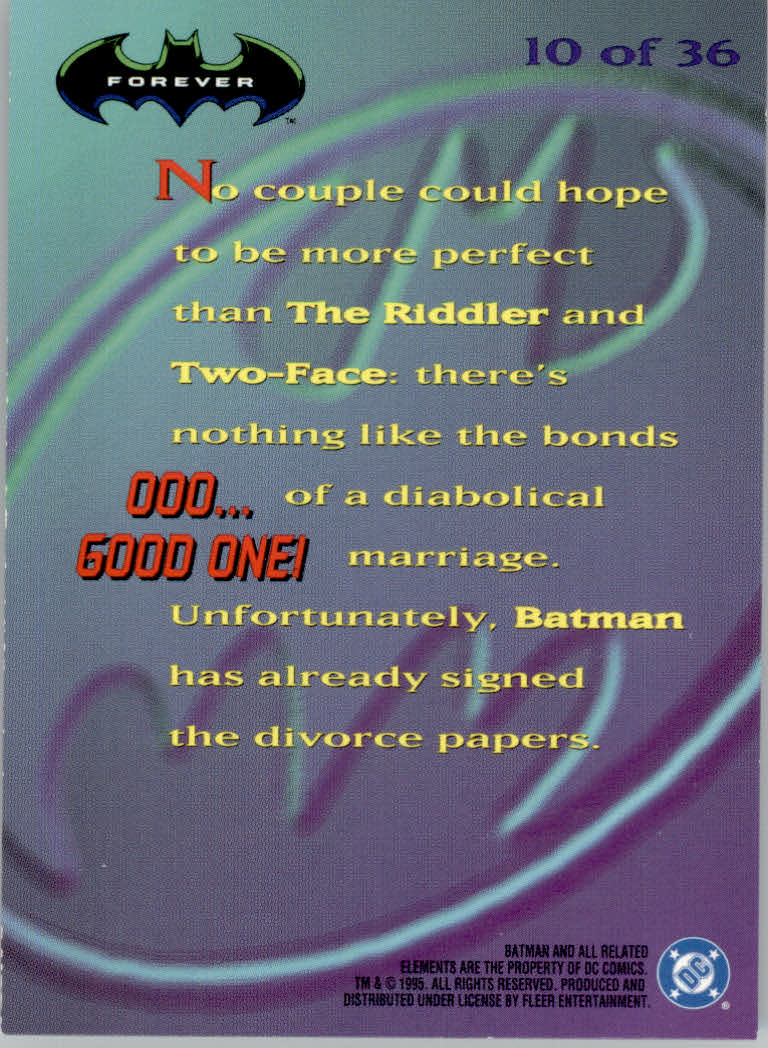 Batman Forever (1995 Fleer Ultra) "Insert" Cards - Picture 43 of 93