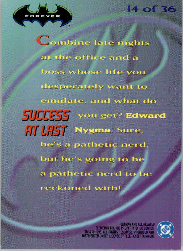 Batman Forever (1995 Fleer Ultra) "Insert" Cards - Picture 51 of 93