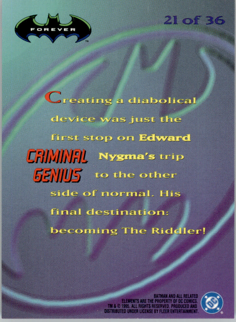 Batman Forever (1995 Fleer Ultra) "Insert" Cards - Picture 65 of 93