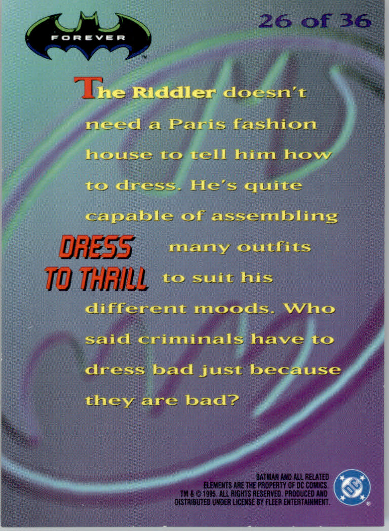 Batman Forever (1995 Fleer Ultra) "Insert" Cards - Picture 75 of 93