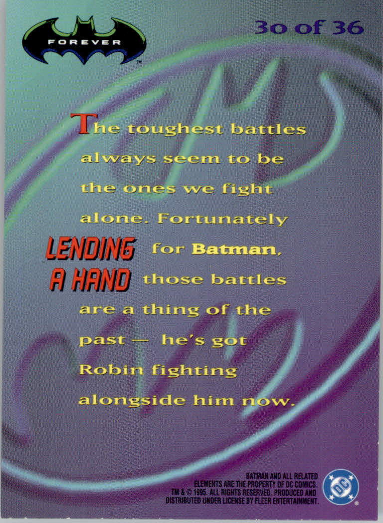 Batman Forever (1995 Fleer Ultra) "Insert" Cards - Picture 83 of 93