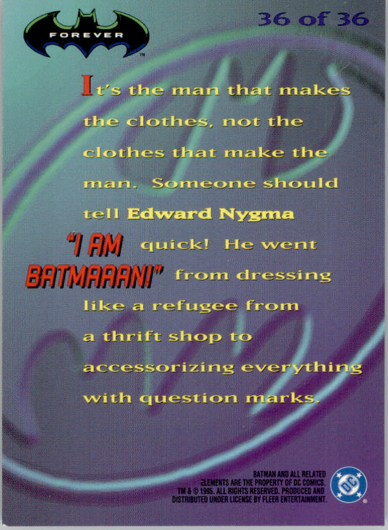 Batman Forever (1995 Fleer Ultra) "Insert" Cards - Picture 93 of 93