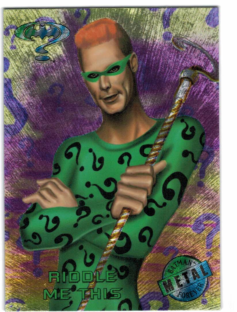 1995 Fleer Metal Batman Forever #14 Riddle Me This - NM-MT