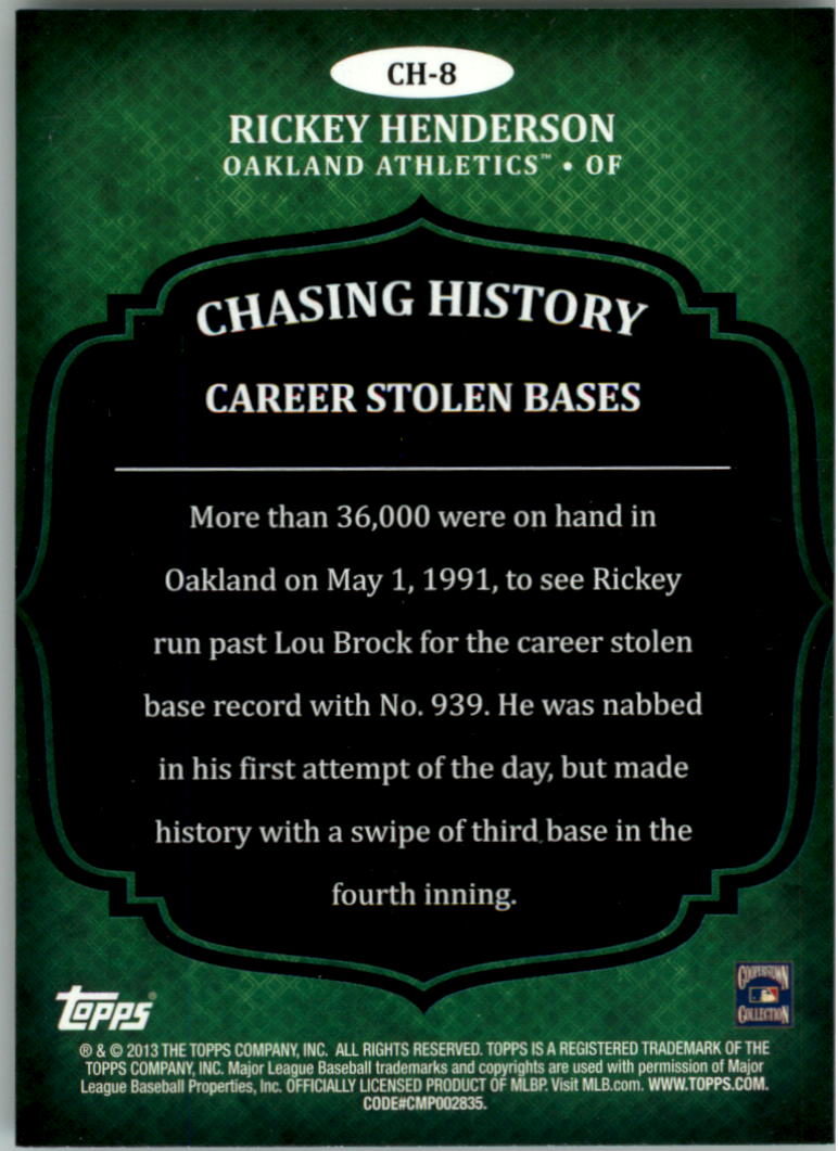 2013 Topps Chasing History Baseball Card Pick (Inserts)