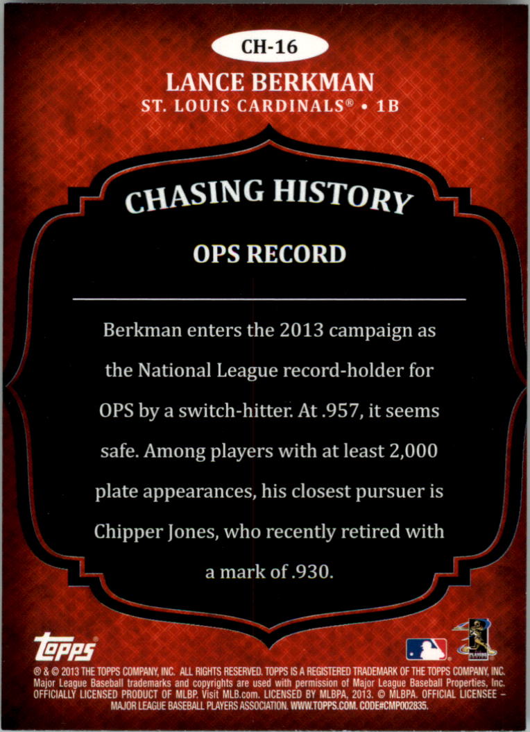 2013 Topps Chasing History Baseball Card Pick (Inserts)