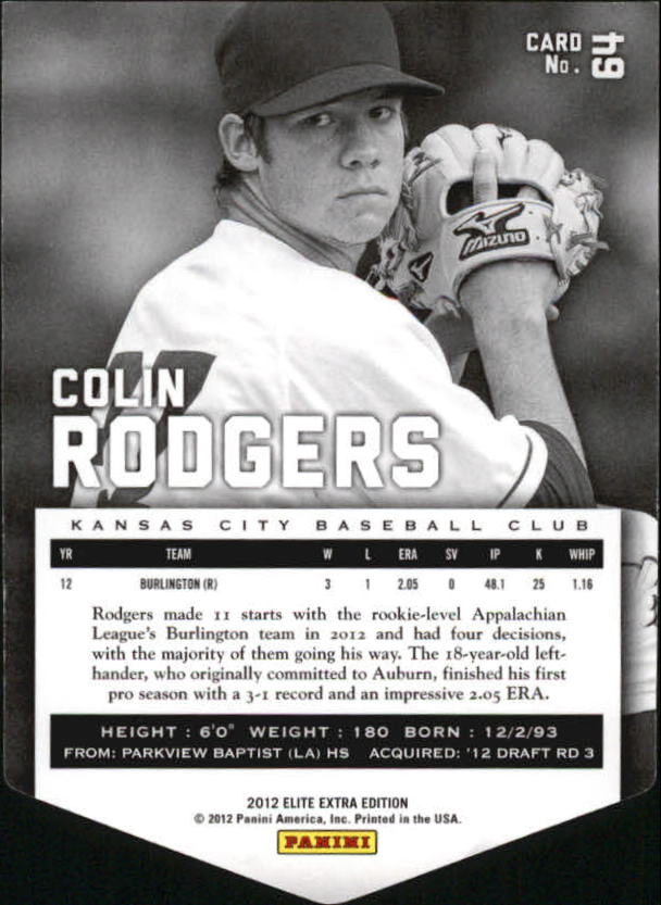 2012 Elite Extra Edition Status #64 Colin Rodgers back image