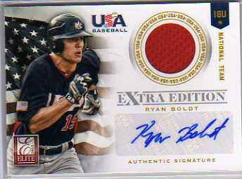 2012 Elite Extra Edition USA Baseball 18U Game Jersey Signatures #4 Ryan Boldt