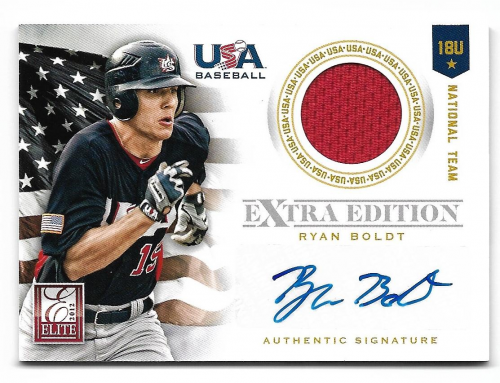 2012 Elite Extra Edition USA Baseball 18U Game Jersey Signatures #4 Ryan Boldt