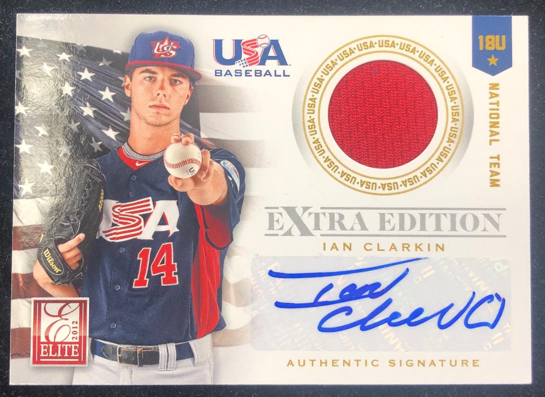 2012 Elite Extra Edition USA Baseball 18U Game Jersey Signatures #10 Ian Clarkin