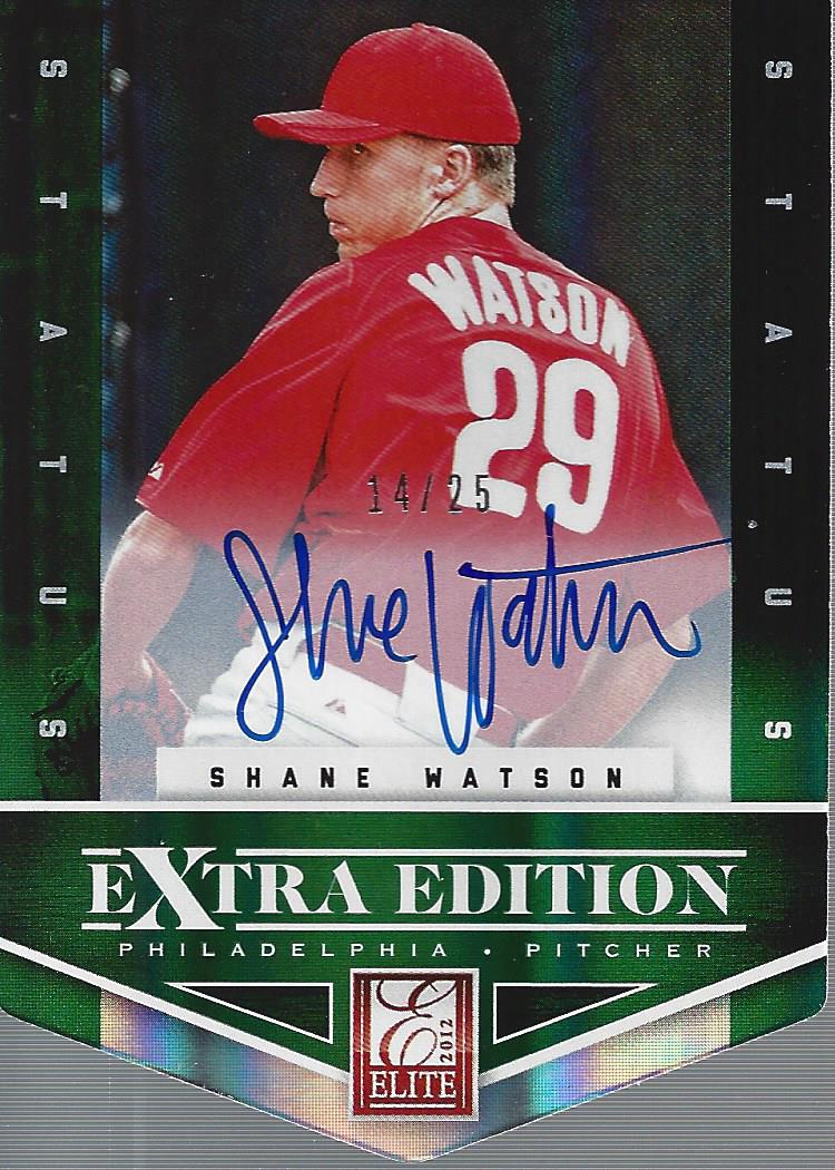 2012 Elite Extra Edition Signature Status Emerald #122 Shane Watson