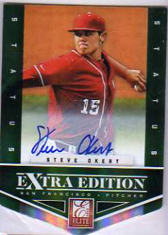 2012 Elite Extra Edition Signature Status Emerald #172 Steve Okert