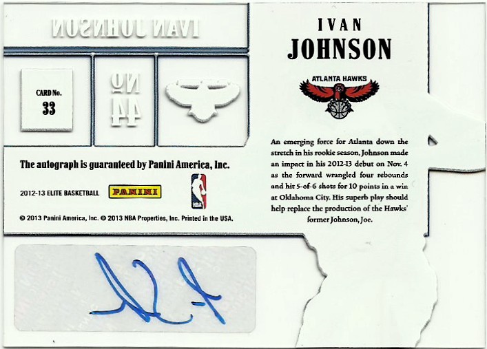 2012-13 Elite Rookie Inscriptions #33 Ivan Johnson back image