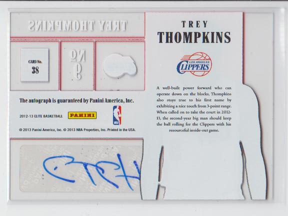 2012-13 Elite Rookie Inscriptions #38 Trey Thompkins back image